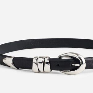 Madewell Triple Metal Keeper Leather Belt - Large